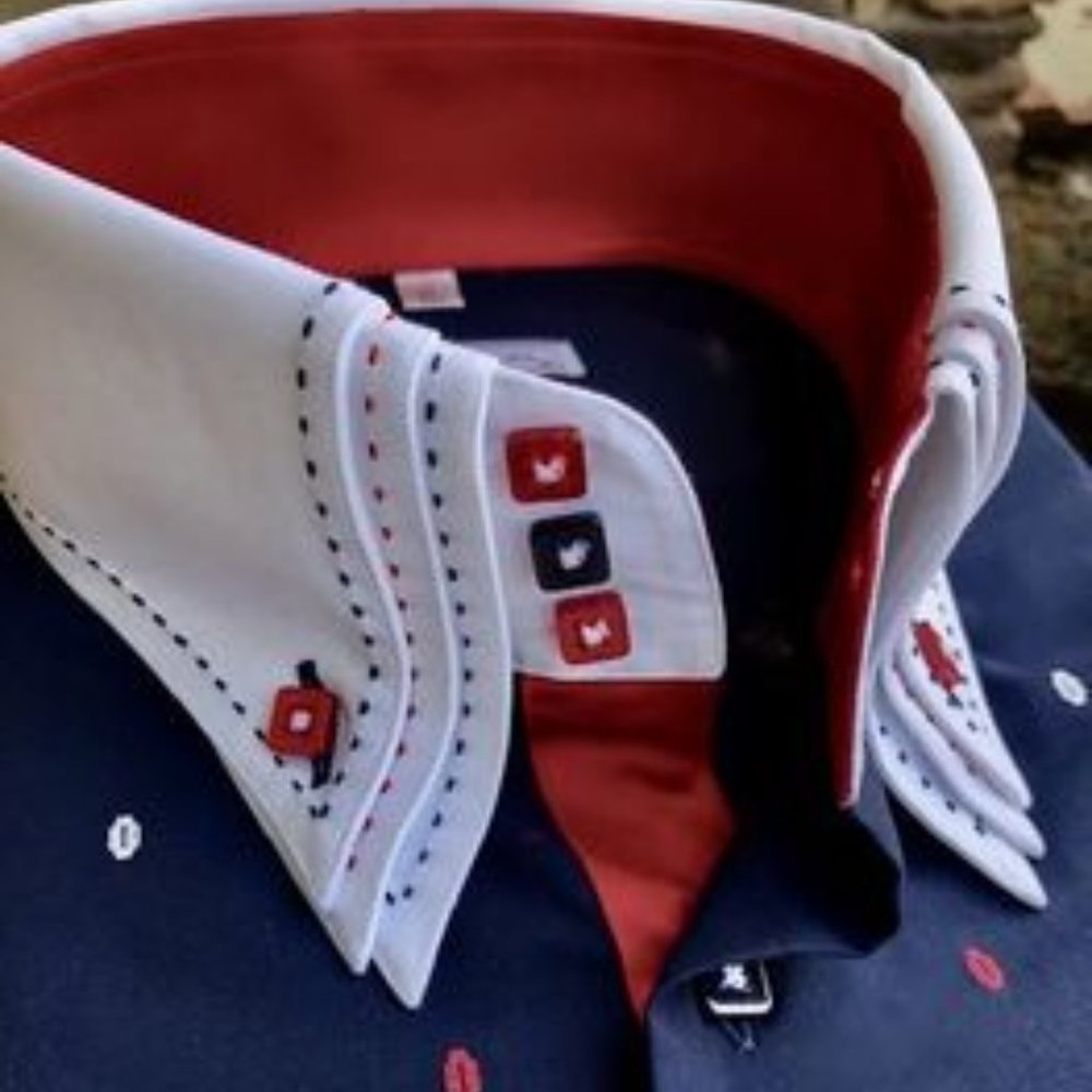 MorCouture Patriot Triple High Collar Shirt
